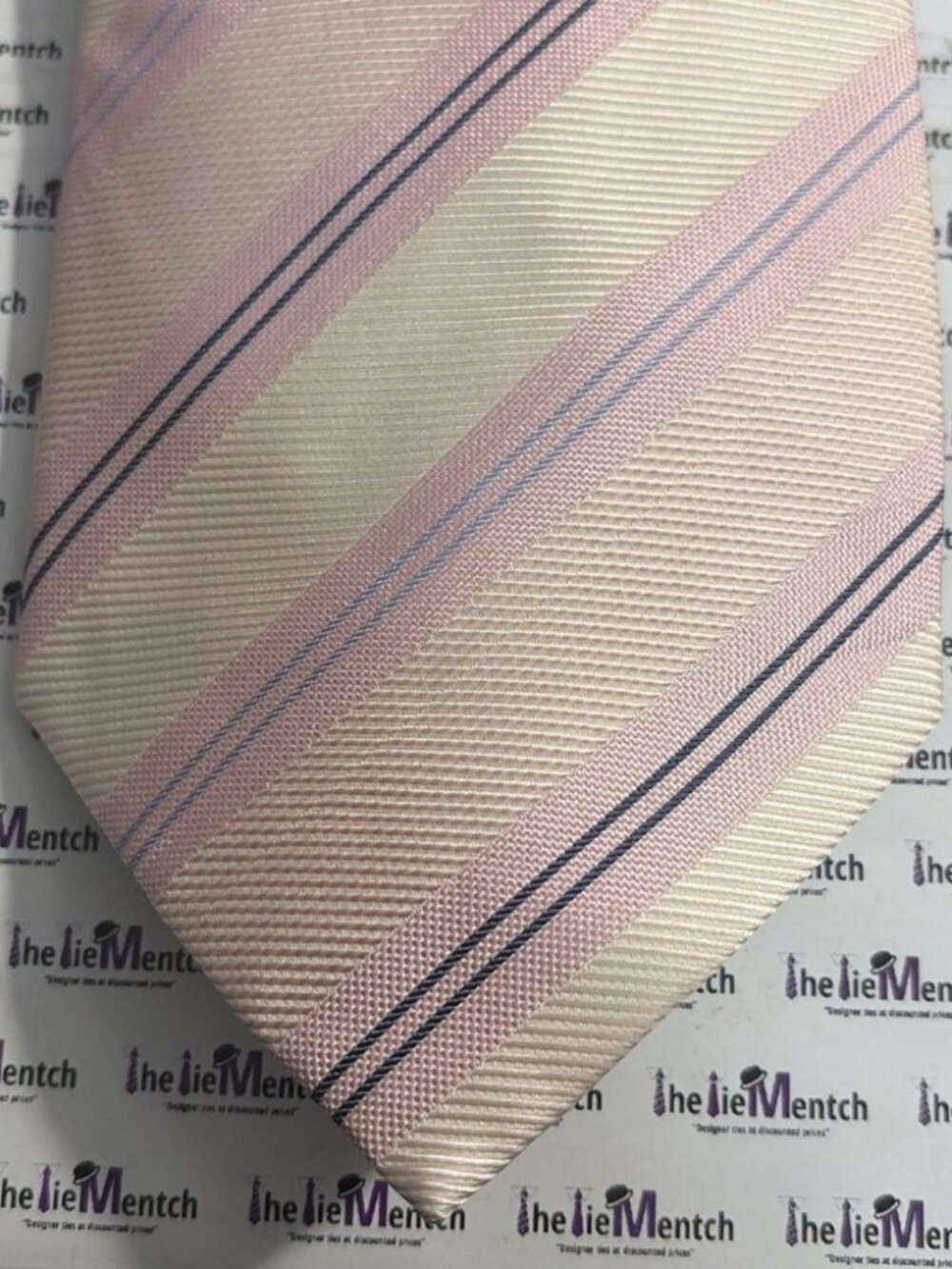 LANCETTI Pink Striped Tie 3.875” (Minor Flaws)